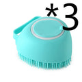 Luva de Banho para Pet em Silicone com Escova e Dispenser de Shampoo