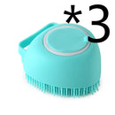 Luva de Banho para Pet em Silicone com Escova e Dispenser de Shampoo
