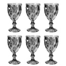Conjunto De Taças De Vidro 6 Peças Diamante Preto 325ml
