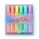 Kit 6 Marca Texto Escolar Com Glitter Tons Pastéis