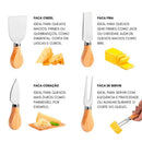 Kit Utensílios Facas Corte De Queijos E Frios Inox