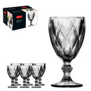 Conjunto De Taças De Vidro 6 Peças Diamante Preto 325ml