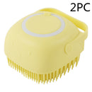 Luva de Banho para Pet em Silicone com Escova e Dispenser de Shampoo
