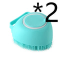 Luva de Banho para Pet em Silicone com Escova e Dispenser de Shampoo