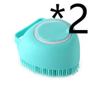 Luva de Banho para Pet em Silicone com Escova e Dispenser de Shampoo
