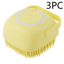 Luva de Banho para Pet em Silicone com Escova e Dispenser de Shampoo