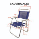 Cadeiras de praia modelo Cadeira Alta 1 polegada
