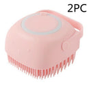 Luva de Banho para Pet em Silicone com Escova e Dispenser de Shampoo