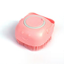 Luva de Banho para Pet em Silicone com Escova e Dispenser de Shampoo