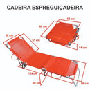 Cadeiras de praia modelo Espreguiçadeira 03 posições.