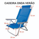 Cadeiras de praia modelo Onda Verão 05 posições.
