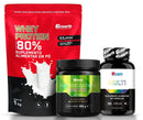 KIT WHEY PROTEIN CONCENTRADO 1KG, CREATINA MONOHIDRATADA 250G E MULTIVITAMÍNICO 120 CAPS