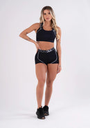 Short nation com elástico na cintura preto dlk