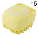 Luva de Banho para Pet em Silicone com Escova e Dispenser de Shampoo