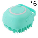 Luva de Banho para Pet em Silicone com Escova e Dispenser de Shampoo