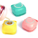 Luva de Banho para Pet em Silicone com Escova e Dispenser de Shampoo
